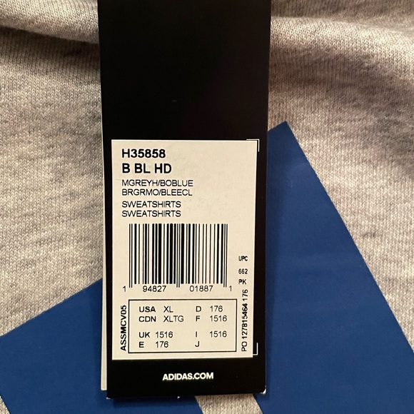 Blue and gray adidas sweatshirt - Picture 3 of 6